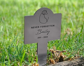 Personalized Pet Memorial Plaque Garden Stake Grave Marker Pet Loss Gift