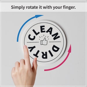 Spülmaschinen-Magnet „Clean Dirty“-Schild, rotierende Spülmaschinenanzeige, Küchen-Organizer, Magnetscheibe für Spülmaschine, Waschmaschine