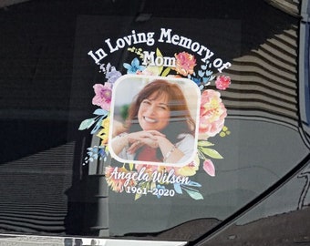 Custom Photo RIP Decal, In Loving Memory of Dad Mum, Personalized Photo Memorial Sticker for Car, Laptop