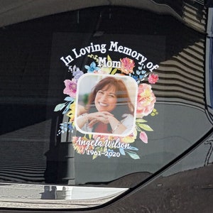 Custom Photo RIP Decal, In Loving Memory of Dad Mum, Personalized Photo Memorial Sticker for Car, Laptop