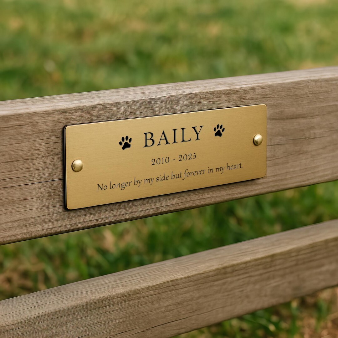 Photo inspiration: Gallery Detail: Personalized Pet Memorial Plaque Custom Engraved Bench Marker
