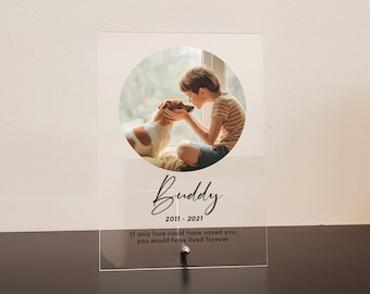 Pet Loss gift, Custom Pet Memorial Photo Plaque, Personalised Pet Memorial Keepsake, Pet Memorial Frame