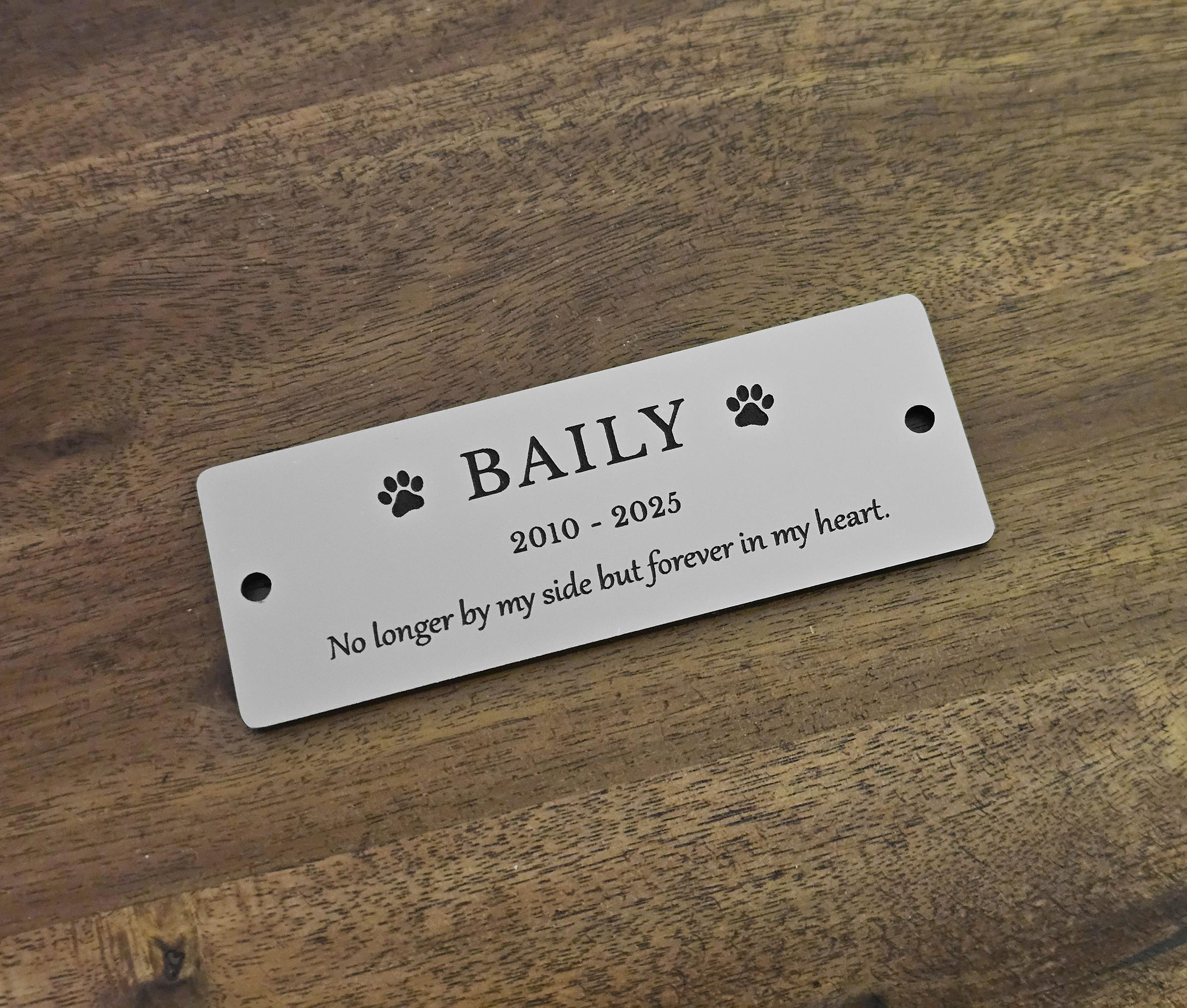 Illustration of Personalized Engraved Dog Nameplate