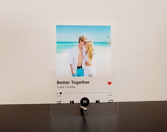 Custom Music Plaque, Personalised Spotify Song Plaque with your photo, Romantic Gift for Couple, Anniversary, Wedding, Friend, Keepsake