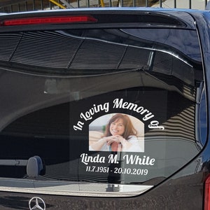 Benutzerdefinierter Foto-RIP-Aufkleber, In liebevoller Erinnerung an Papa Mama, personalisierter Foto-Gedenkaufkleber für Auto, Laptop