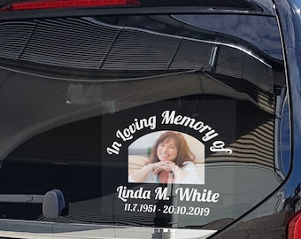 Custom Photo RIP Decal, In Loving Memory of Dad Mum, Personalized Photo Memorial Sticker for Car, Laptop