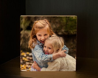 Custom Wooden Photo Block, Print your memory on wood, Personalised Gift 4 Mother's Day, Father's day, Birthday, Keepsake, anniversary, frame