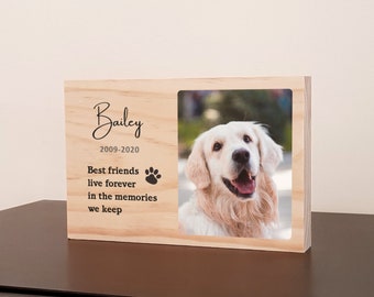 Pet Loss Gift, Pet Memorial Plaque, Personalised Pet Photo Plaque, Remembrance Sympathy Grief Gift Dog Cat Horse Rabbit Pawprint