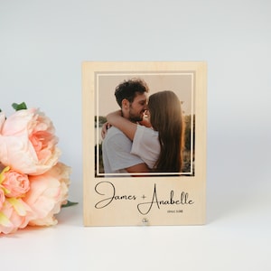 Coulple Photo Plaque, Personalised Gift with Couple&#39;s Names, Romantic Gift for Couple, Anniversary, Wedding, Keepsake, Valentine&#39;s Day
