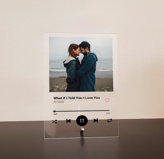 Placa de música personalizada, placa de canción de Spotify personalizada  con su foto, regalo romántico para pareja, aniversario, boda, amigo,  recuerdo -  México