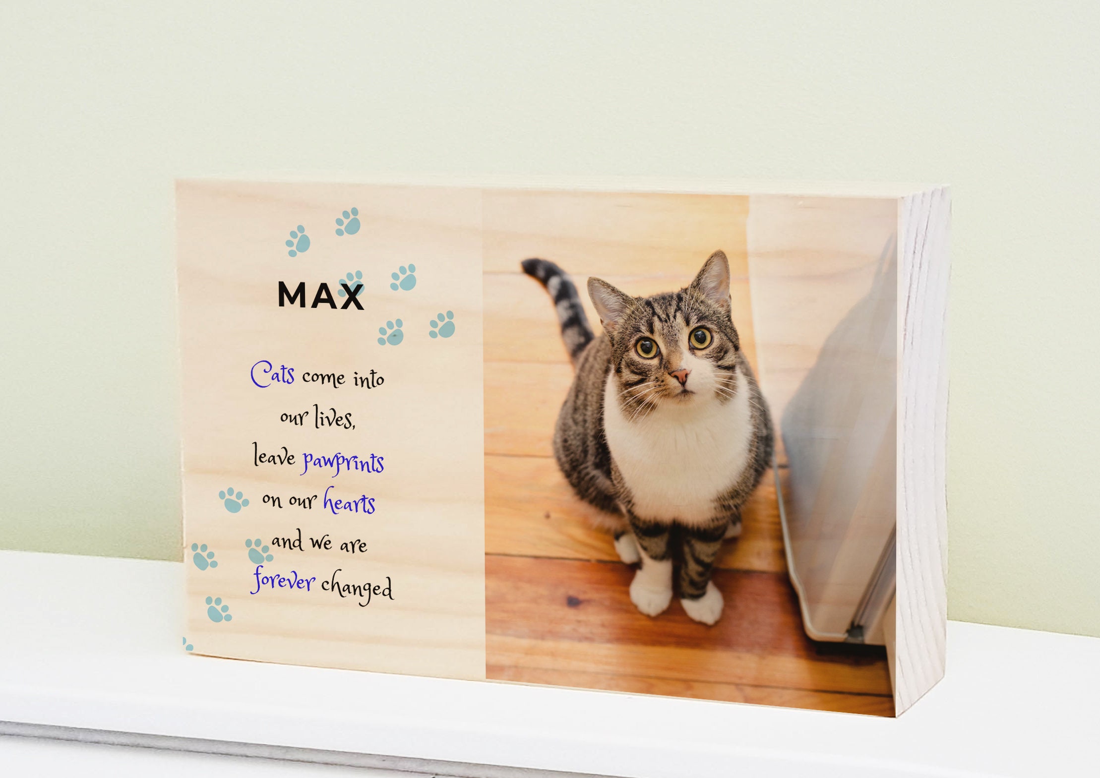 Pet Memorial Wooden Photo Block Personalised RIP Plaque Pet Etsy Australia