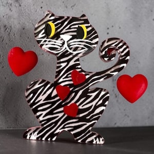 Marie-christine PAVONE Broche Chat Aldo Zèbré VALENTINE Zebra