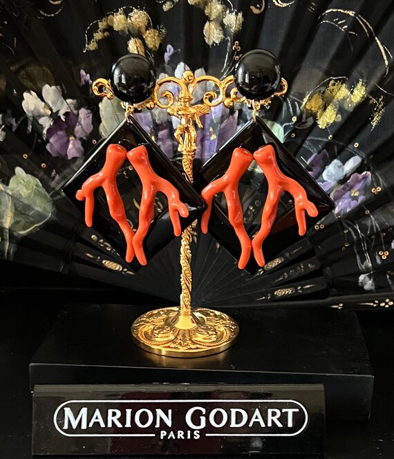 MARION GODART Paris Collier Corail Résine  Orange… - image 6