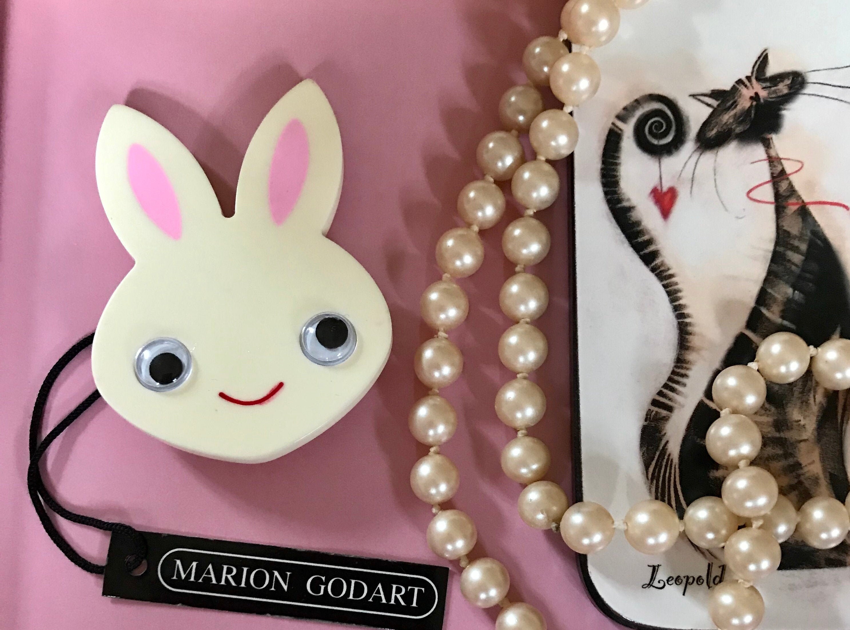 MARION GODART Paris Broche \u00c9l\u00e9phant Strass Ivoire Small Ivory White Rhinestone Mother and Child Lucky Elephant Brooch French Design Jewelry