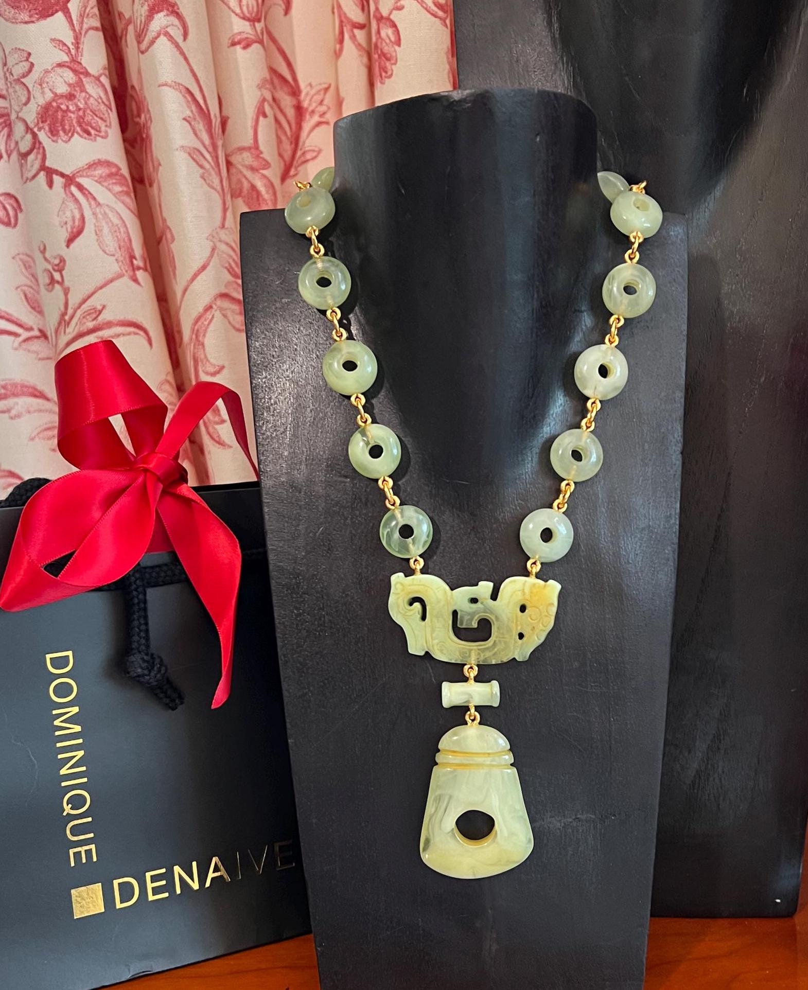 DOMINIQUE DENAIVE パリ シルクロード 中国風 ハンドメイド 翡翠 