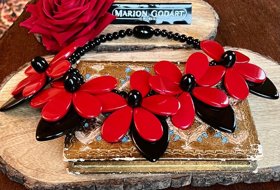 MARION GODART Paris Collier Fleurs Résine Luxuria… - image 3