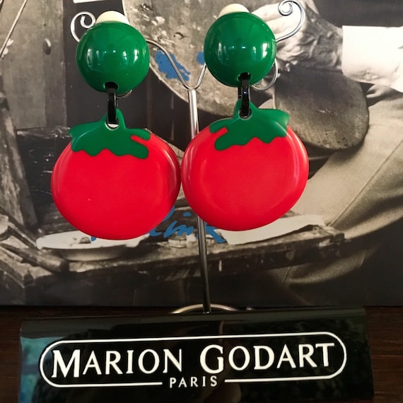 MARION GODART Paris Boucles D'Oreilles Résine Lar… - image 1