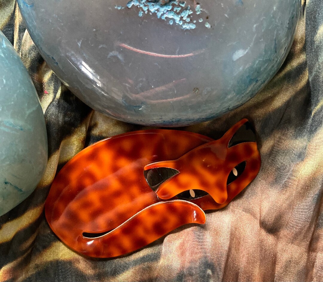 Lea stein fox brooch hot sale