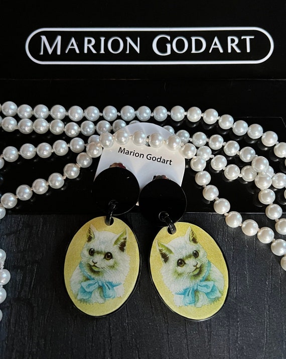 MARION GODART Paris Boucles D'Oreilles Chat Nœud … - image 1