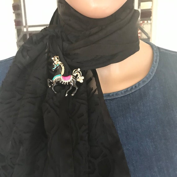 LA SCALA Bijoux ヴィンテージ エナメル カルーセル ホース ブローチ  