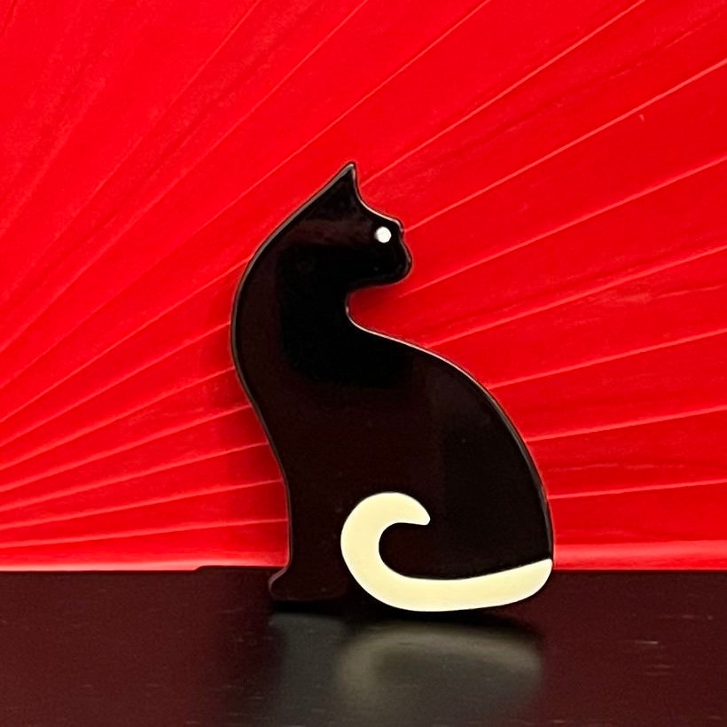 Broche Vintage 'Tête De Chat' LEA STEIN - Créateur Français Paris - Occasion