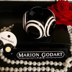 MARION GODART Paris ブレスレット Élastique Ovaleレジネ ノワール エ ブラン ヴィンテージ フランス人デザイナー 黒と白のエラスティック ブレスレット 画像 12