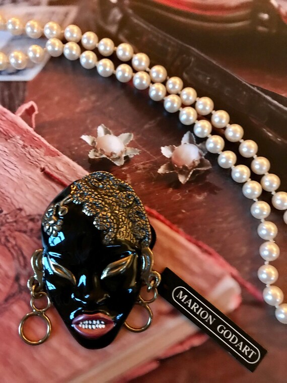 MARION GODART Paris Mid-century Asian Revival Inspired Woman Face