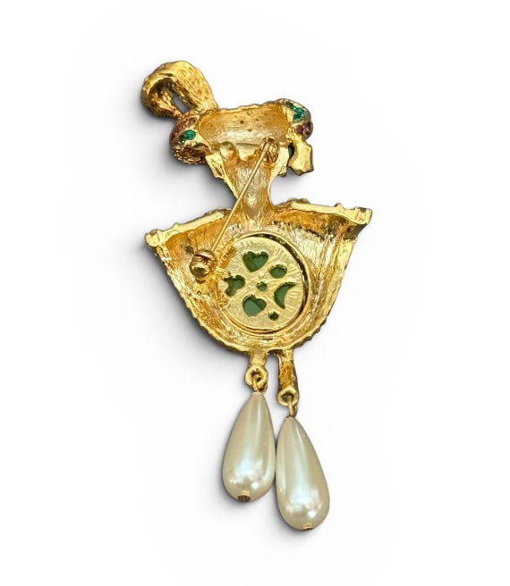 MARION GODART Paris Mid-century Inspired Rhinestone Nubian Brooch