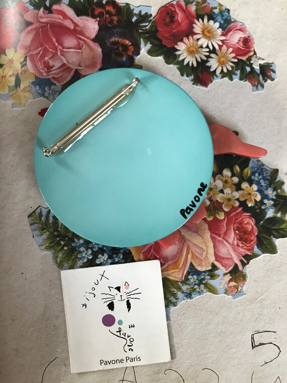 Marie Christine Pavone Broche Oie Sauvage Rose Bleu T Gem Marie Christine Pavone Broche Oie Sauvage Rose Bleu T Gem