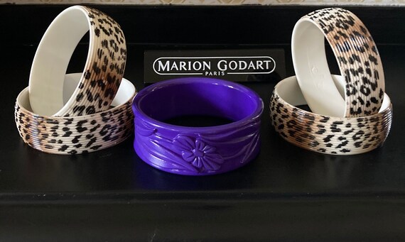 MARION GODART Paris Bracelet Jonc Violet Fleurs P… - image 5