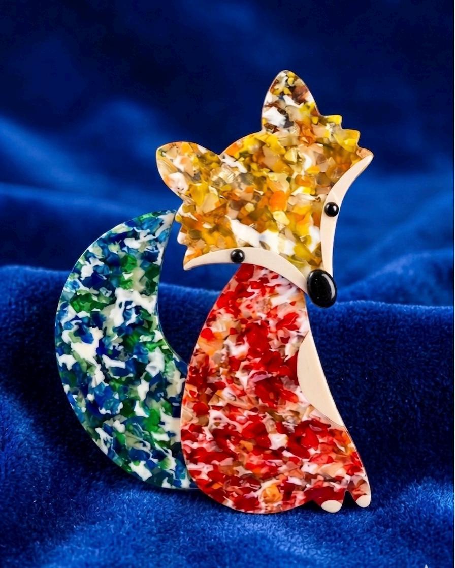 Lea Stein Fox Brooches - Etsy