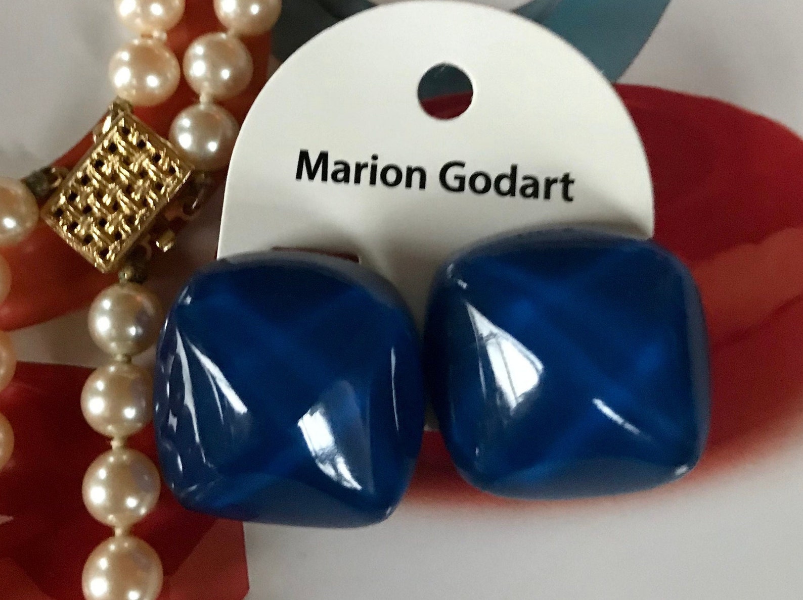 MARION GODART Paris Puces D'oreilles Lumière Résine Carré - Etsy