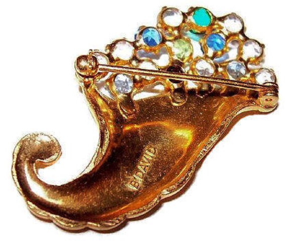 B. DAVID Signed Sophisticated Cornucopia Brooch M… - image 4
