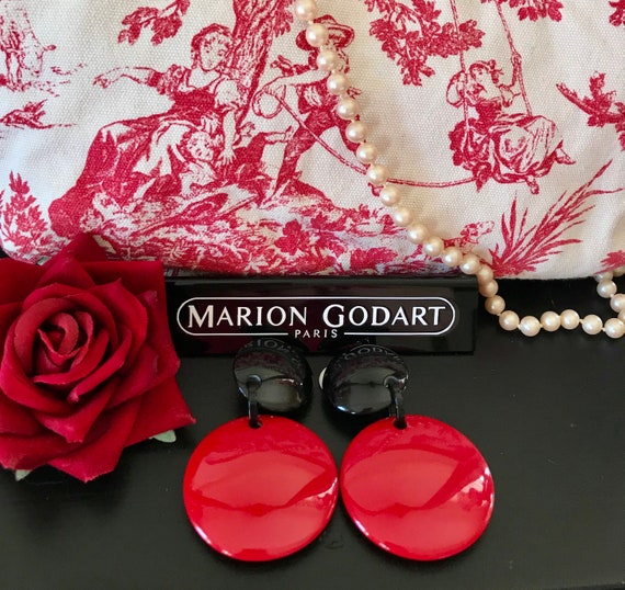 MARION GODART Paris Boucles D'Oreilles Disque Rou… - image 2