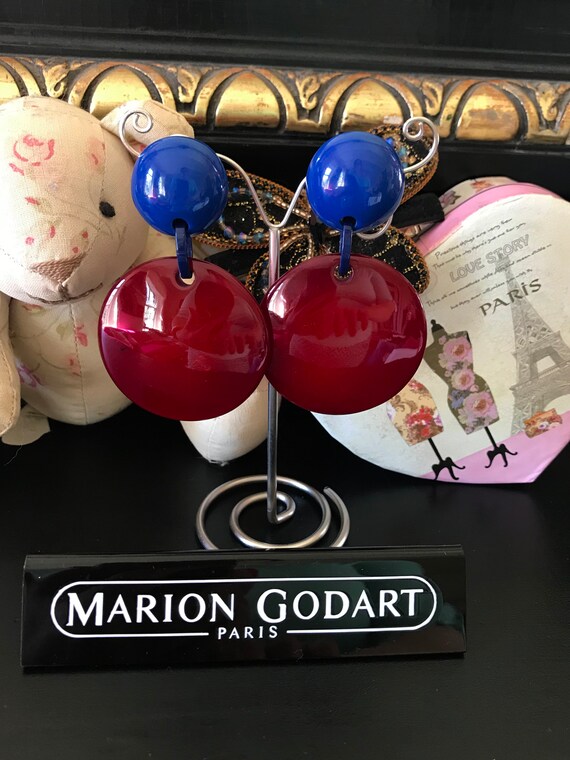 MARION GODART Paris Boucles D'Oreilles Disque Rou… - image 2