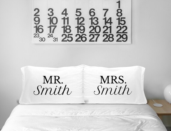 Personalized Pillow Case Mr And Mrs Pillow Case Etsy