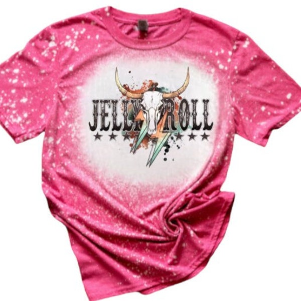 Jelly Roll Bleached Dyed Tee , Bleached T-shirt , Country Music
