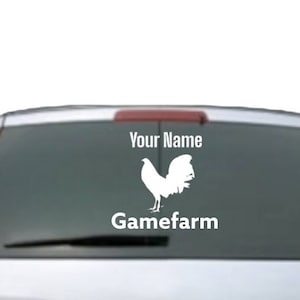 Custom gamefarm Decal, game rooster, gamefowl, cockfighting
