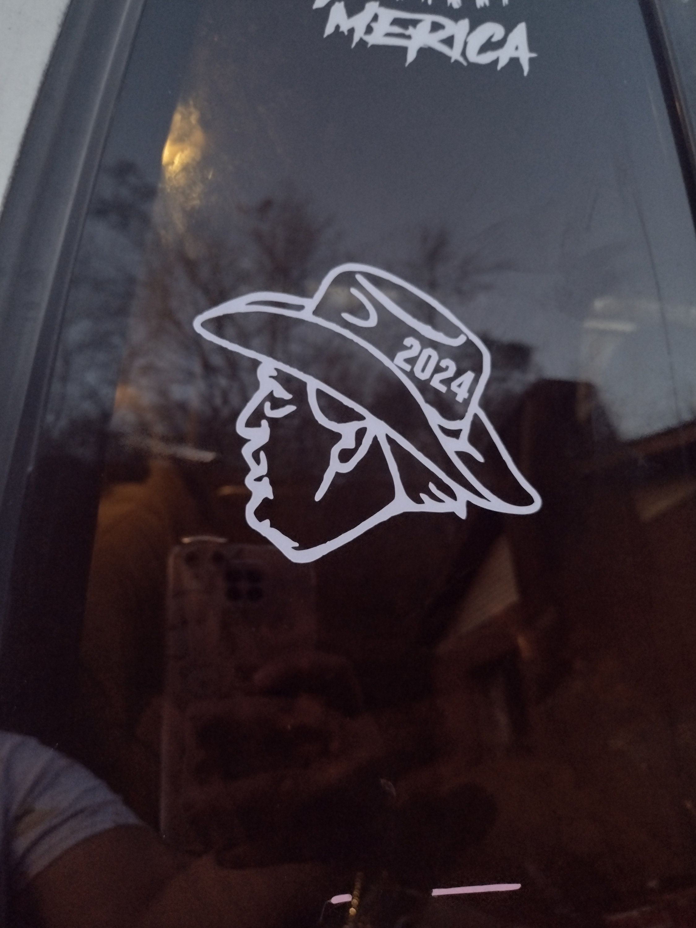 Trump With Cowboy Hat Decal , Car Decal Etsy