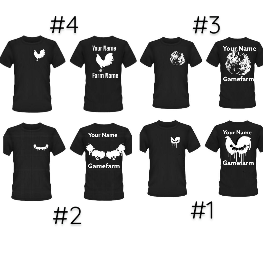 Custom Gamefarm, Gamefowl T Shirt Etsy