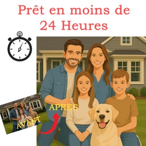 Portrait personnalisé façon cartoon – Cadeau unique et fun – Envoi numérique haute qualité - Rapide