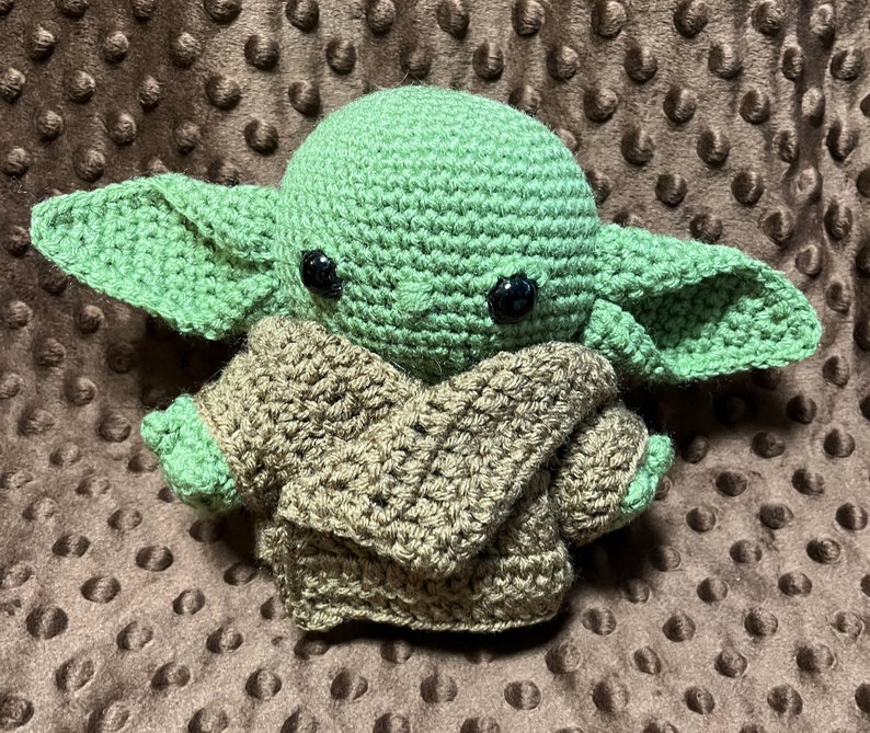 Handmade Crochet Mandalorian Inspired Plush - 6in Green