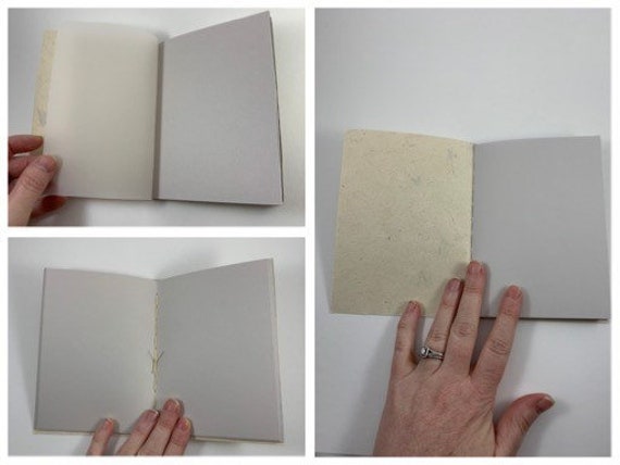 Lined Handmade Pamphlet Stitch Blank Books, Journals, Notebooks, Blue or  White With Botanical Inclusions Cover Choices 