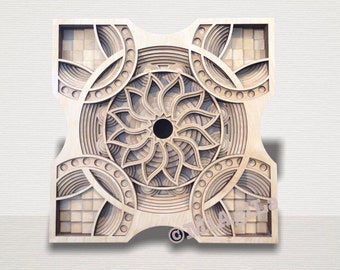 3D circle wood mandala design entry way battan shiplap hallway wall sign 12inch 18inch 20 inch unique