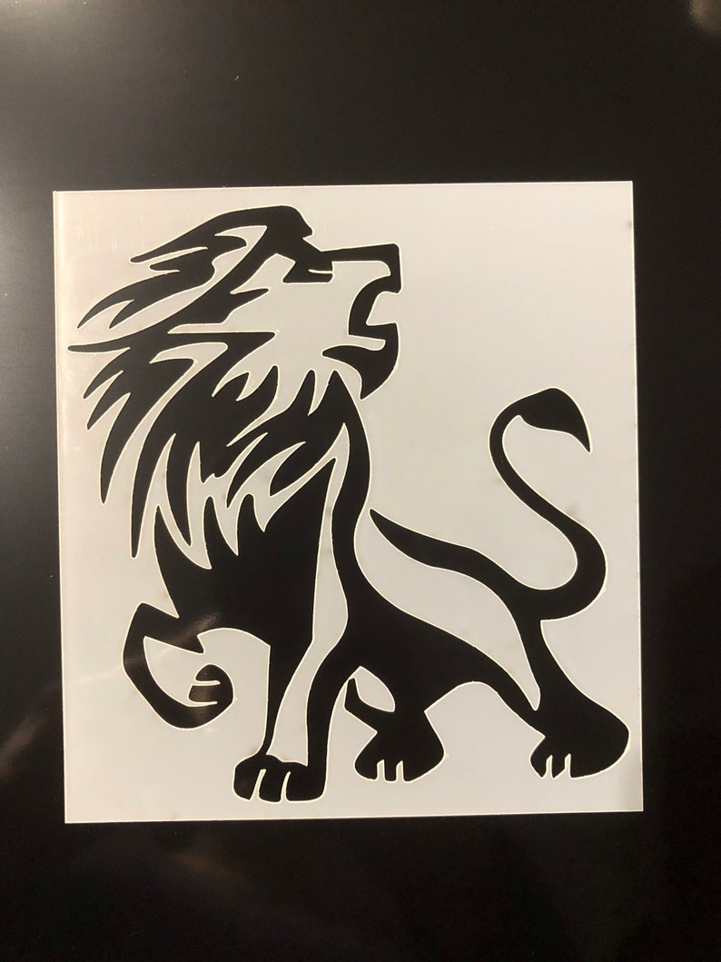Lion Laser Cut Stencil Unique Stencil Mylar Vinyl Stencil Reusable DIY Lion template Home Decor Template