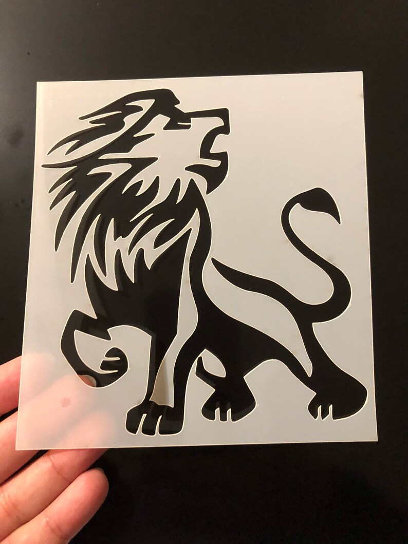 Lion Laser Cut Stencil Unique Stencil Mylar Vinyl Stencil Reusable DIY Lion template Home Decor Template