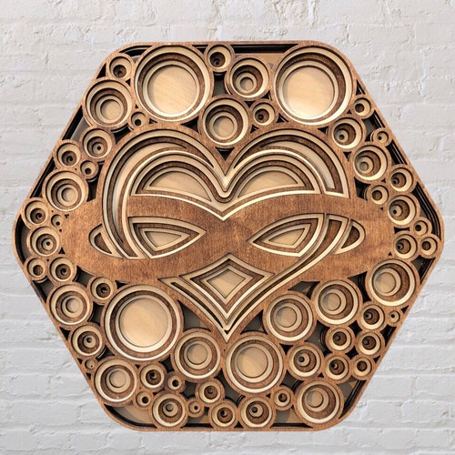 MIAGILASER Wood Mandala, Infinity Heart Mandala, Heart Mandala, 3D Wall Decor, shops Multi-layered Wall Decor, Wall Art, Home Décor, Free Shipping