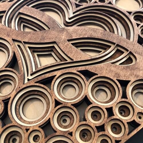MIAGILASER Wood Mandala, Infinity Heart Mandala, Heart Mandala, 3D Wall Decor, shops Multi-layered Wall Decor, Wall Art, Home Décor, Free Shipping
