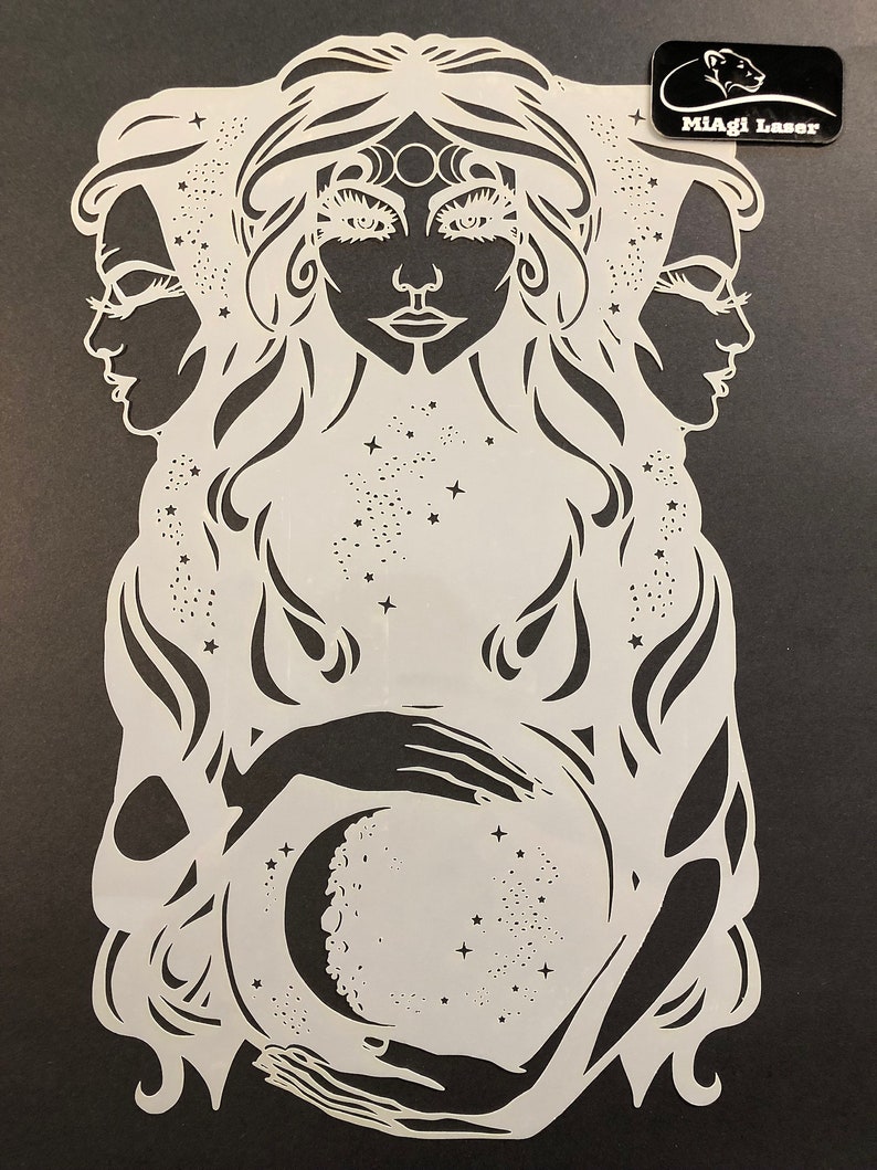 Maiden Mother Crone Laser Cut Stencil Mother Triple Goddess Etsy