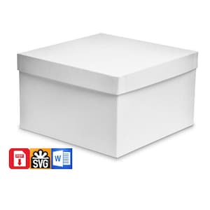 Template of box with lid 10x10x6 image 3